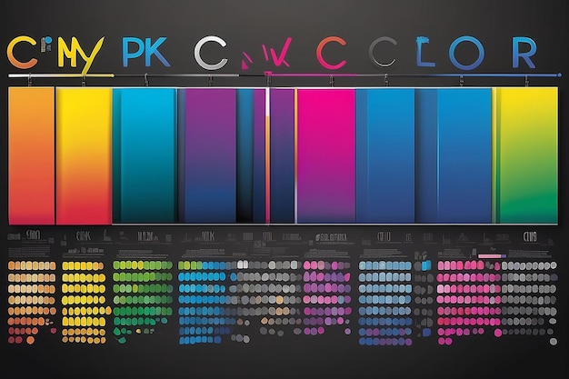 Photo cmyk press color chart vector illustration eps 10