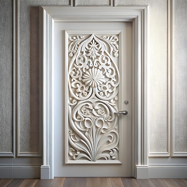 Photo cnc design door on white background