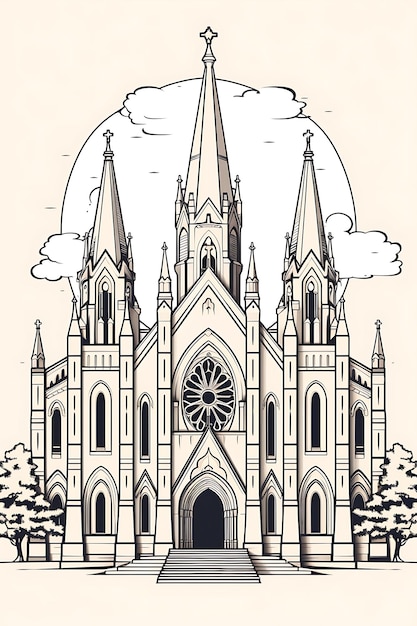 Cnc Laser Cut Gothic Cathedral Frame Featuring Intricate Arches Stained Gl tattoo flat outline