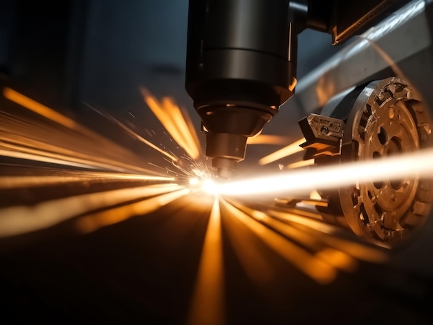 CNC Laser cutting of metal ai generated