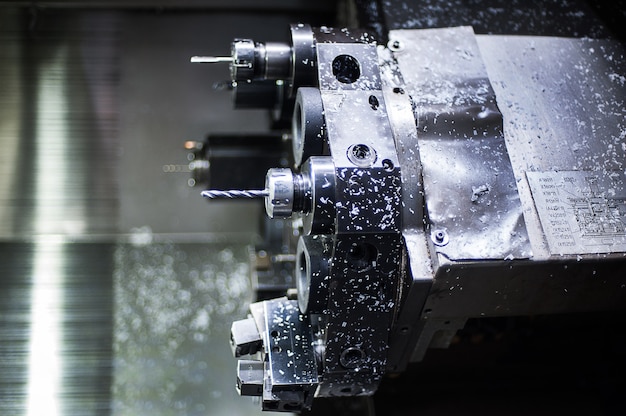 The CNC lathe machinel. The hi-technology machining concept