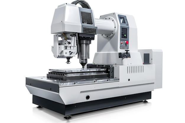 CNC Milling Machine Isolated In Transparent Background