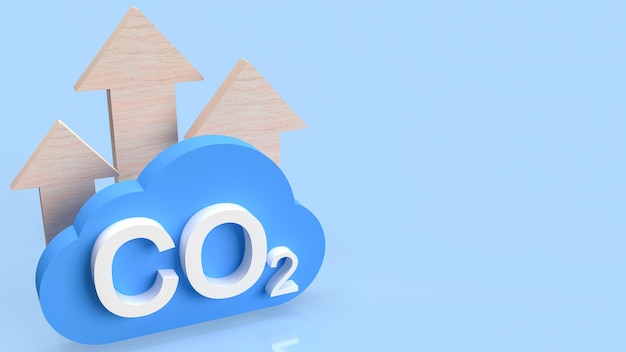 The co2 and cloud for eco or ecology concept 3d rendering