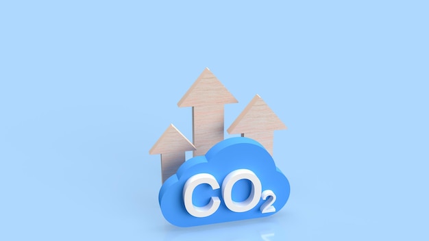 The co2 and cloud for eco or ecology concept 3d rendering