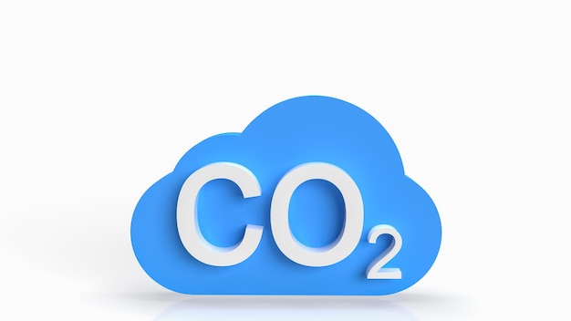 The co2 and cloud for eco or ecology concept 3d rendering