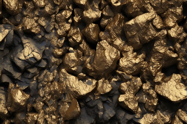 Coal background Gold rocks texture