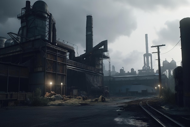 Coal factory illustration image creation by generative ai