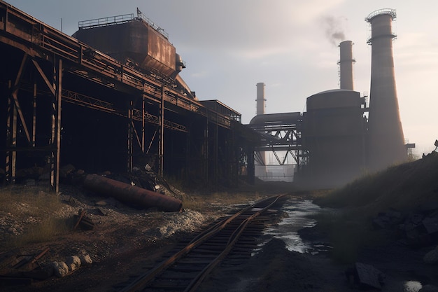 Coal factory illustration image creation by generative ai