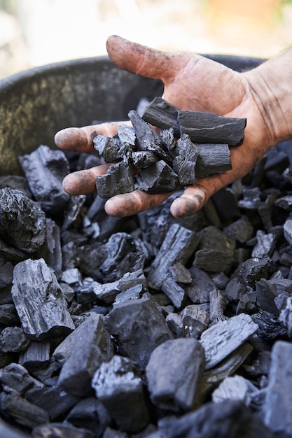 Coal in the hands of the miner