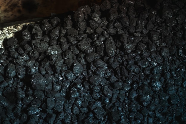 Coal Industry and Energy A Closeup of Natural Black Coals for Fuel and Power