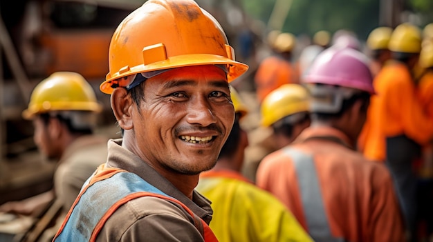 A coal miner grasping a chunk of coal with black dust on their face and work clothes in a dimly li