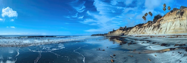 Coast California Serene Seaside Landscape with Clear Blue Skies and Ocean Views