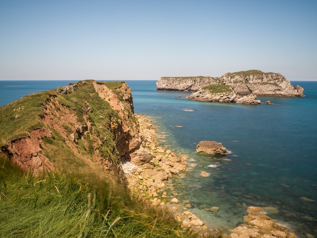 Coast landscape in summer on a sunny day