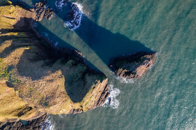 Coast of Scotland near Dunnottar Castle View from above