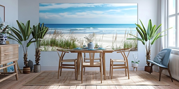 Photo coastal beach scenes wall art on white wal