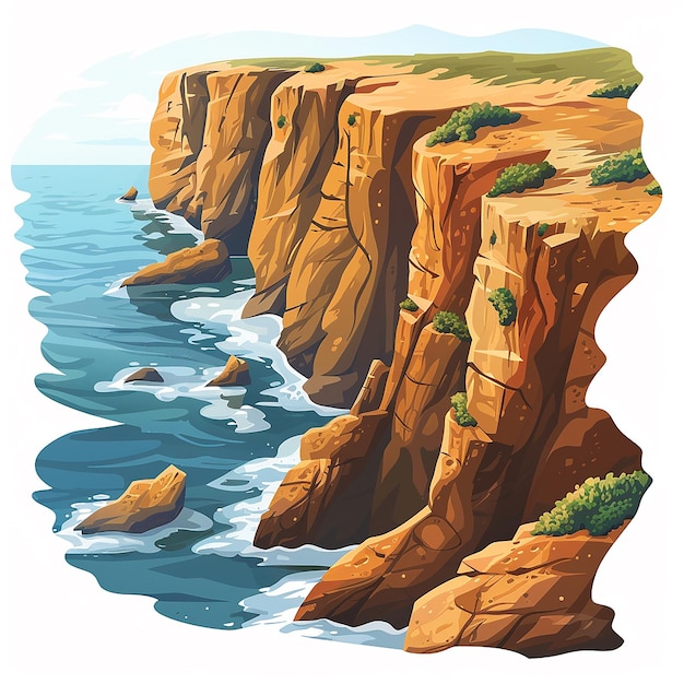 Photo coastal cliffs icon on white background