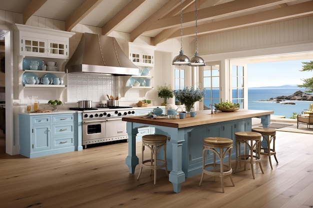 Coastal Cottage Kitchen Design Interior Design