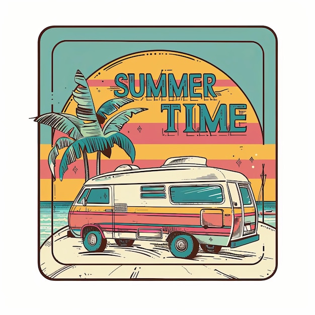 Photo coastal dream summer time retro rv tee suns