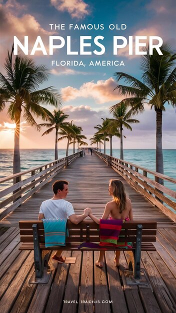 Photo coastal dreams at famous old naples pier florida america travel cocept