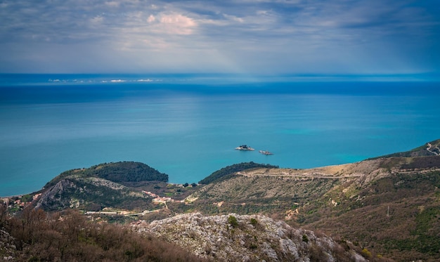 Coastal landscape of the Adriatic sea near the Petrovac