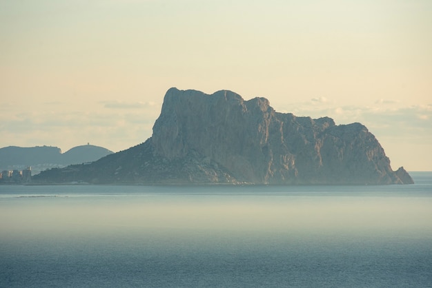 Coastal landscape with rock of Ifach