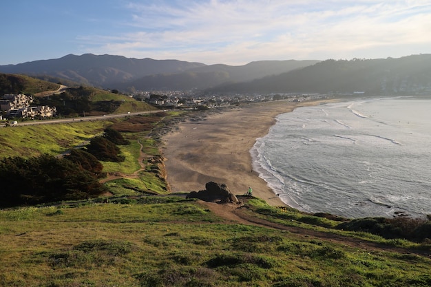 Coastal view along highway 1 in Pacifica california