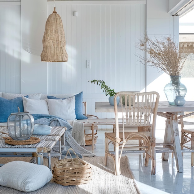 Photo coastalstyle interior with beachy vibes