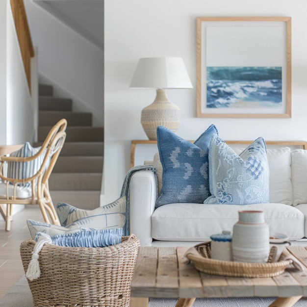 Photo coastalstyle interior with beachy vibes