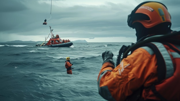 Photo coastguard speedboat in action aig41