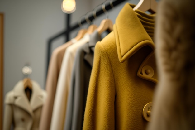 A coat on a rack with a number of coats on it