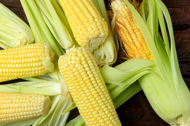 Cob of raw corn