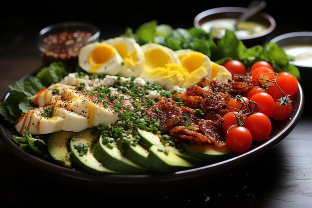 Photo cobb salad with passionfruit