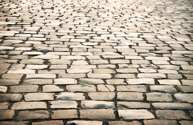 Cobbled road as background