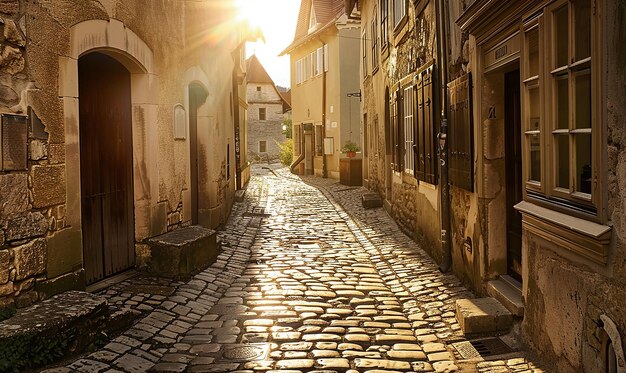 Photo a cobblestone street