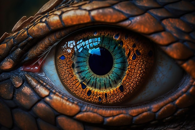 Cobra snake eye closeup Generative AI