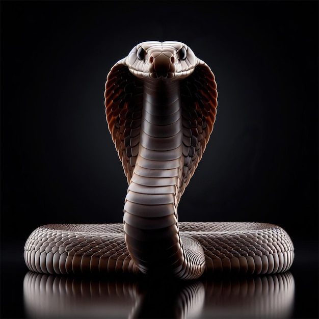 Photo a cobra snake isolated on black background