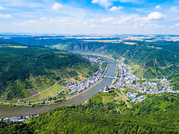 Cochem town aerial view Germany