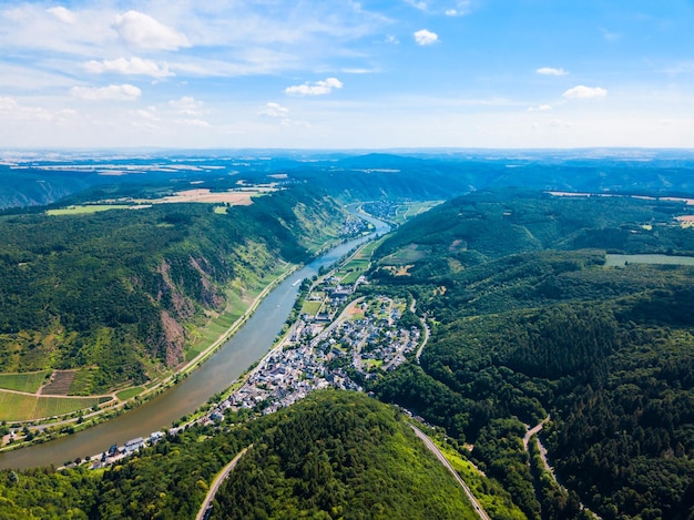 Cochem town aerial view Germany