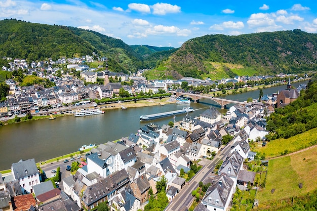 Cochem town aerial view Germany