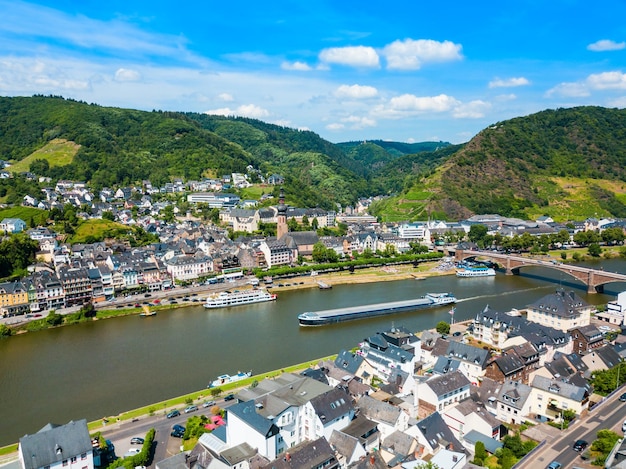 Cochem town aerial view Germany