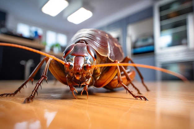 Cockroaches invading the home kitchen concept eliminate cockroach in kitchen