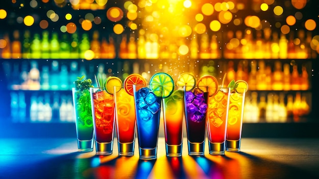 Cocktail collection radiating with cool colorful vibrancy