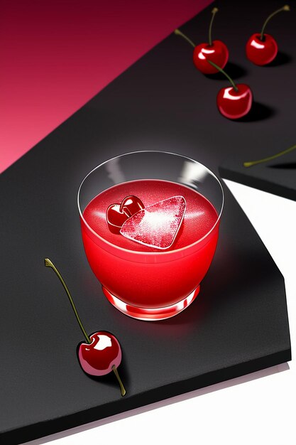 Photo cocktail drinks simple background creative design elements illustration cartoon animation style