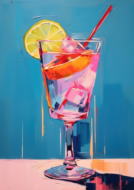 Photo a cocktail painting drink fruit