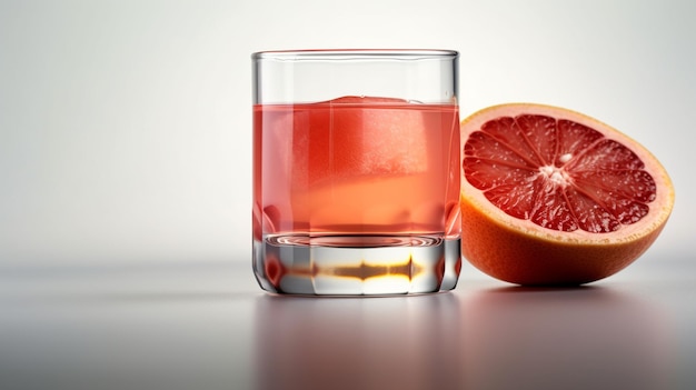 Cocktail with grapefruit isolated on white background with clipping pathgenerative ai