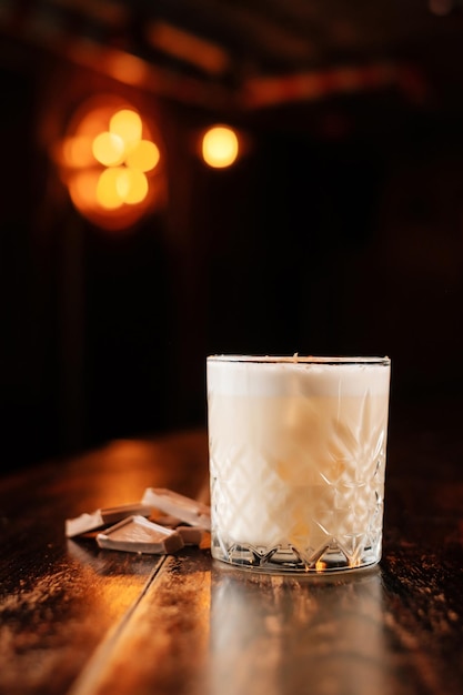 Cocktail with milk and chocolate