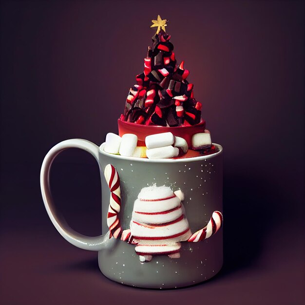 Cocoa cup with hot drink waiting for Santa