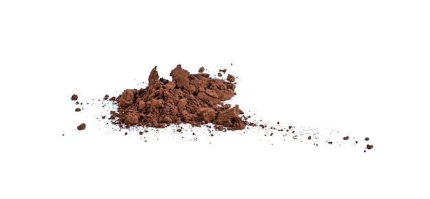 Cocoa powder isolated on white background