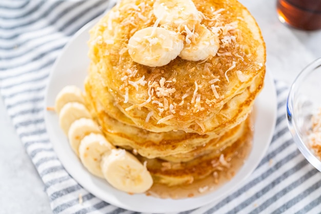 Coconut banana pancakes