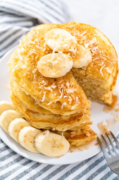 Coconut banana pancakes